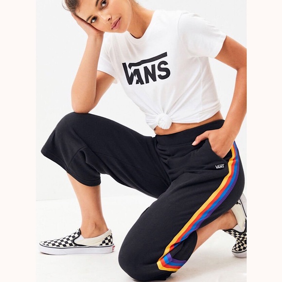 VANS Rainee Crop Pants in Black Size M - Picture 2 of 6